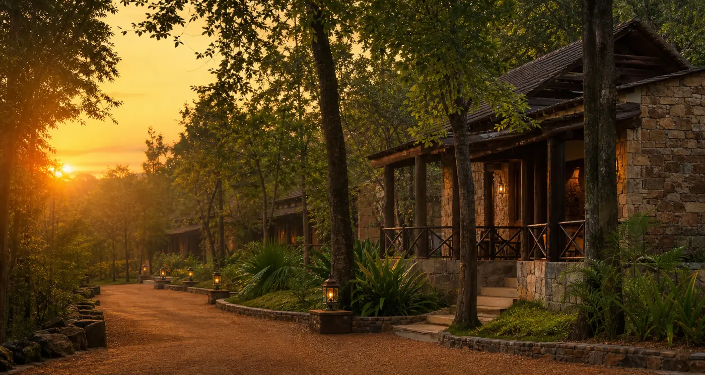 Bandhavgarh Tiger Resort campus in Tala